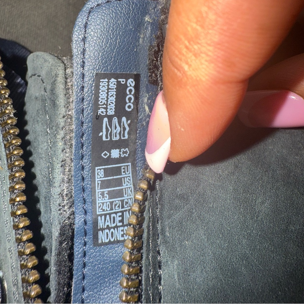 ECCO Soft 7 Tred GORE-TEX High Top Sneaker Marine Cow Oil Nubuck 7.5W Blue - Picture 13 of 13